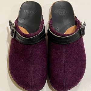 Earth Kalso Plum Purple Wool Clogs Women's Sz 7.5 read description